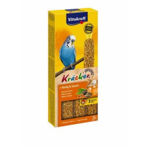Vitakraft Kracker Duplarúd (Méz & Szezámmag) | Kiegészítő eledel hullámos papagájnak – 90 g 145135108 - Madáreleség