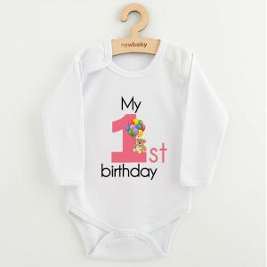 Baba body nyomtatással New Baby My first birthday pink 145135252 - Divat & Öltözködés