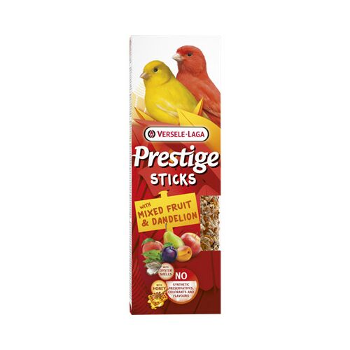 Versele Laga Prestige Sticks Dupla Rúd (gyümölcs, pitypang) | Kiegészítő eledel kanáriknak – (2 db) 60 g 145135325