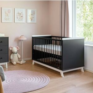 Gyerekágy leesésgátlóval New Baby MARCUS 120x60 cm grafit/fehér 145135436 - Baba & Tipegő