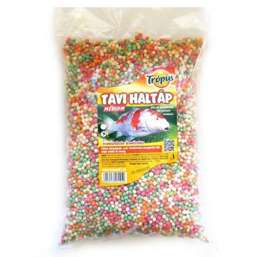 Trópus Tavi aranyhaltáp | Prémium lebegő haltáp – Medium 5 l zacskó 145135498