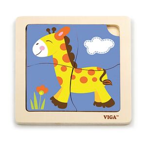Fa képes kirakó puzzle Viga 4 db Zsiráf 145136261 - Baba puzzle