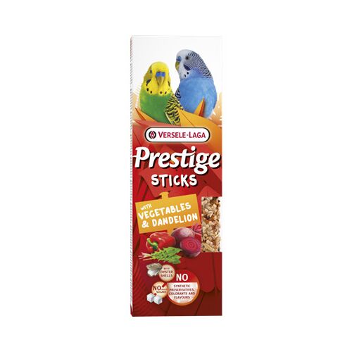 Versele Laga Prestige Sticks Dupla Rúd (zöldség, pitypang) | Kiegészítő eledel hullámos papagájoknak – (2 db) 60 g