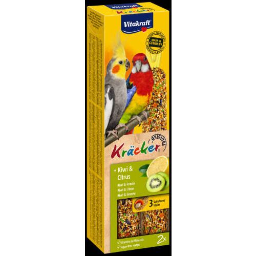 Vitakraft | Kracker Dupla Rúd – Citrus & Kiwi – Kiegészítő eleség nagypapagáj részére (180 g)