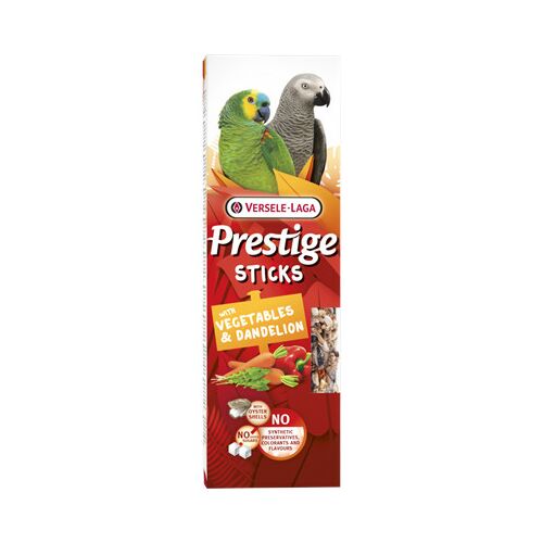 Versele Laga Prestige Sticks Dupla Rúd (zöldség, pitypang) | Kiegészítő eledel nagypapagájoknak – (2 db) 140 g 145136803