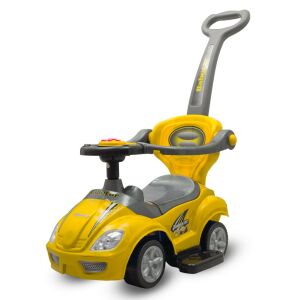 Bébitaxi tolókarral 3az1-ben Baby Mix Mega Car sárga 145136833 - Babajáték