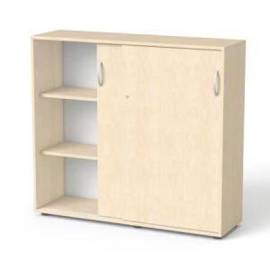 Szekrény, 3 rendező magas, tolóajtós, polcos, MAYAH "Freedom SV-13", juhar 145136933 - Irodai szekrény