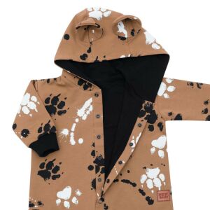 Baba pamut kezeslábas kapucnival fülekkel New Baby mancsát mustárszín 145137293 - Baba & Gyerek divat