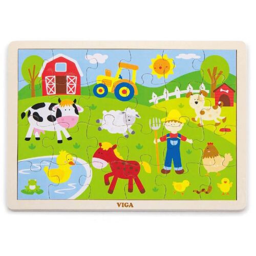 Gyermek fa puzzle Viga Farma 145138095