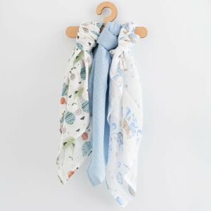 Pamut pelenka nyomtatással New Baby 70x80 cm 3 db FIÚ 145138263 - Pelenkázás