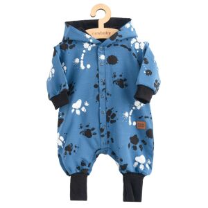 Baba pamut kezeslábas kapucnival fülekkel New Baby mancsát kék 145141379 - Baba & Gyerek divat