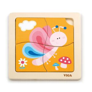 Fa képes kirakó puzzle Viga 4 db Pillangó 145141462 - Baba puzzle