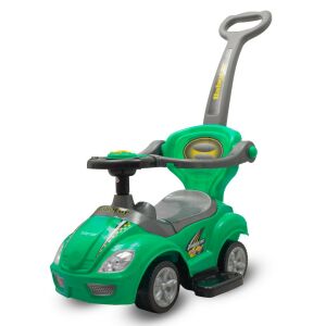 Bébitaxi tolókarral 3az1-ben Baby Mix Mega Car zöld 145141551 - Babajáték