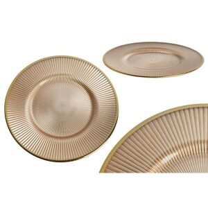 IRIS üveg tányér bordás arany 21x1,3cm 145141972 - Tányér