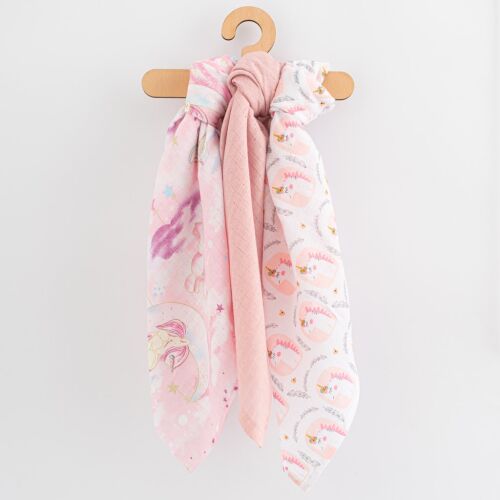 Pamut pelenka nyomtatással New Baby 70x80 cm 3 db LÁNY 145142402