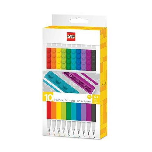 Zseléstoll készlet, 0,7 mm, kupakos, LEGO, 10 különböző szín 145142545