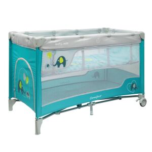 Gyermek utazóágy emelőbetéttel Baby Mix Elefánt kék 145142939 - Utazóágy és Kiegészítői
