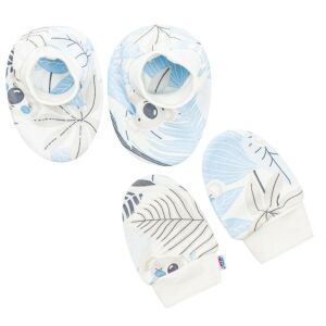 Baba pamut szett-kiscipő és kesztyű New Baby Lovely kék 145143434 - Puhatalpú cipő, kocsicipő