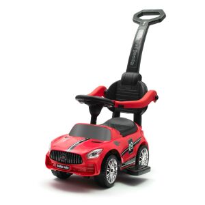 Zenélő bébitaxi vezetőrúddal Baby Mix RACER piros 145143610 - Babajáték