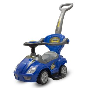 Bébitaxi tolókarral 3az1-ben Baby Mix Mega Car kék 145146189 - Babajáték