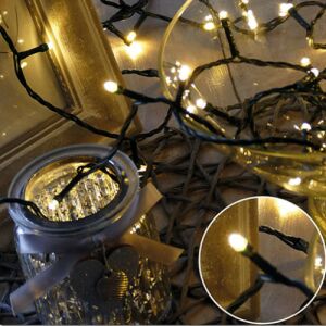 Karácsonyi 500 Led fényfüzér, rizsszem IP44, kültérre is! Meleg fehér Leddel, 8 funkció, villogtató, memória. Life Light Led 145146446 - Fényfüzér