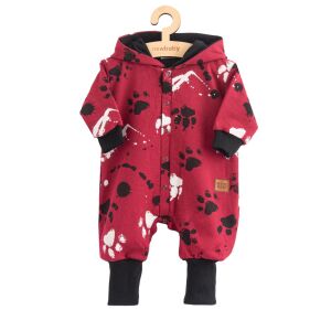 Baba pamut kezeslábas kapucnival fülekkel New Baby mancsát sötét rózsaszín 145146458 - Baba & Gyerek divat