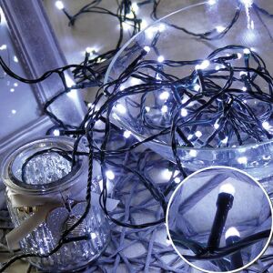 Karácsonyi 100 Led fényfüzér, rizsszem IP44, kültérre is! Hideg fehér Leddel, 8 funkció, villogtató, memória. Life Light Led. 145146465 - Fényfüzér