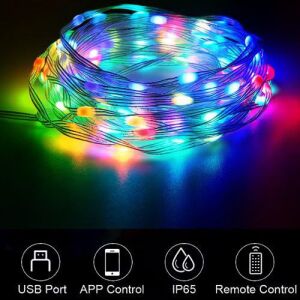 FAIRY Light Led magic fényfüzér 100 Led. 2db felett -10%. Bluetooth+ távirányító, RGBW, USB csatlakozós, IP65, kültérre is! Life Light 145146489 - Fényfüzér