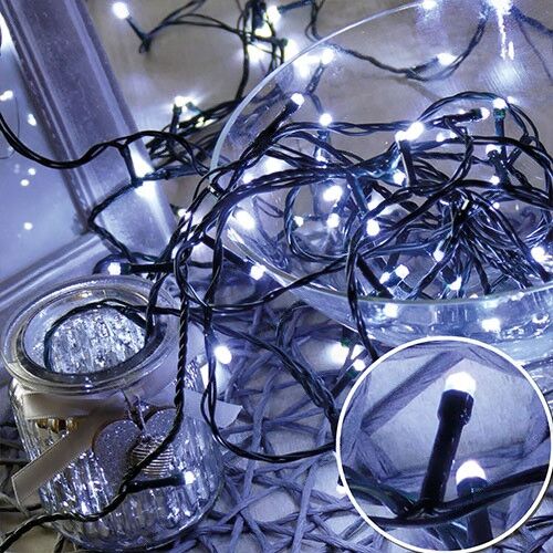 Karácsonyi 300 Led fényfüzér, rizsszem IP44, kültérre is! Hideg fehér Leddel, 8 funkció, villogtató, memória. Life Light Led. 145146499