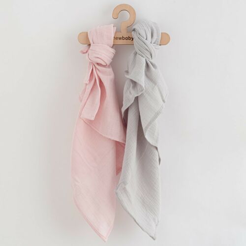 Muszlin pelenkák New Baby 60x80 cm  2 db rózsaszín, szürke 145146756