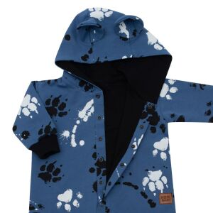 Baba pamut kezeslábas kapucnival fülekkel New Baby mancsát kék 145147383 - Baba & Gyerek divat