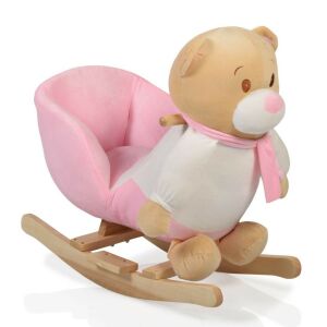 Moni Toys Hintázó maci 60 cm - rózsaszín 145149326 - Hintaló, hintázó állatka