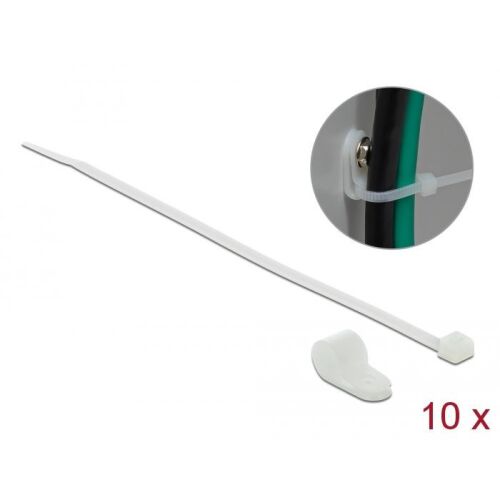 Delock Fehér színű, összekapcsoló pánt készlet 12,7 mm H 300 x Sz 4,8 mm kábelekkel (18869) 145149636