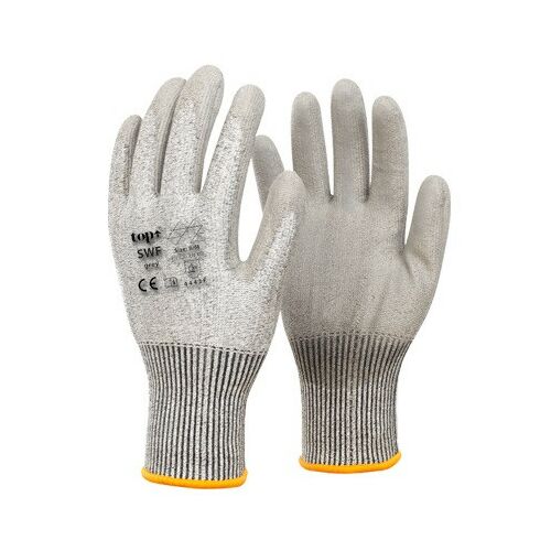 Kesztyű PU mártott polietilén acélszálakkal erősítve TOP SWF, szürke, 7 145150232