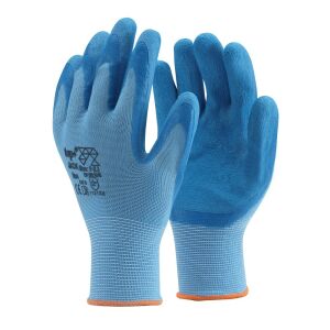 Védőkesztyű latex mártott poliészter csúszásmentes TOP JACK, kék, XXL 145150718 - Munkavédelmi kesztyű