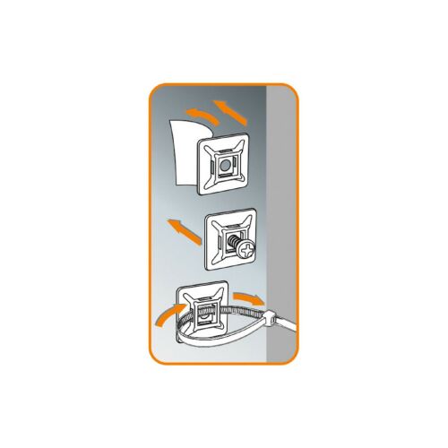 Home CTT 28BK kábelkötegelő talp, UV védett, 4 oldalas, öntapadó ragasztó, fúrható, fekete 145151622