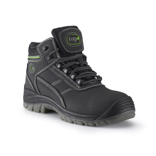 Védőbakancs SRC nubuk bőr felsőrész PU talp TOP BUFFALO MID O1, fekete, 40 145151973