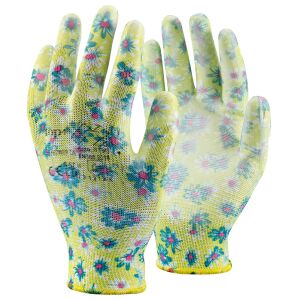 Védőkesztyű mártott poliészter TOP PU FLOWER PUR, lila, S 145152318 - Munkavédelmi kesztyű