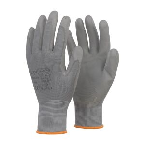Védőkesztyű PU mártott nylon gumirozott mandzsetta TOP SMOKY+, szürke, XL 145152303 - Munkavédelmi kesztyű