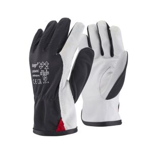 Védőkesztyű báránybőr szatén kézhát TOP LASARC, fekete/fehér, 9 145152895 - Munkavédelmi kesztyű