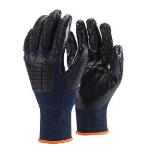 Védőkesztyű csúszásmentes TOP SHIELD-M NITRIL/TPE, fekete/kék, XL 145153496 - Munkavédelmi kesztyű