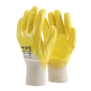 Védőkesztyű nitril mártott pamut 3/4-ig TOP N-34Y, sárga/fehér, 8 145153502 - Munkavédelmi kesztyű