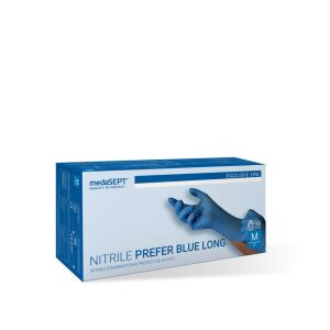 MS Nitrile Prefer Long egyszerhasználatos hosszított kesztyű - kék 145153736 - Elsősegély