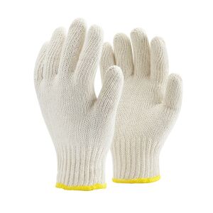 Kesztyű kötött triplaszálas gumírozott mandzsetta (100pamut) TOP COT3, fehér, 10 145154068 - Munkavédelmi kesztyű