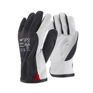 Védőkesztyű báránybőr szatén kézhát TOP LASARC, fekete/fehér, 8 145154502 - Munkavédelmi kesztyű