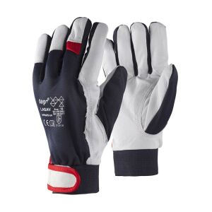 Védőkesztyű báránybőr TOP LASAV, sötétkék/fehér/piros, 9 145155023 - Munkavédelmi kesztyű