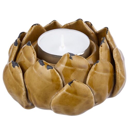 BLOSSOM kerámia mécsestartó, sárga 145155257