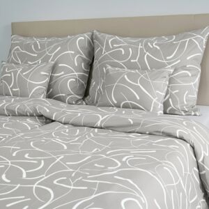 Pamut ágyneműhuzat garnitúra - Világos szürke fehér mintával 2 db: Nagypárna+Paplan 145156135 - Ágynemű - ifjúsági és felnőtt