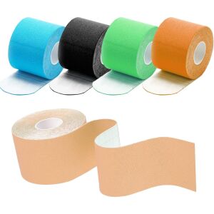5 db-os kineziológiai szalag sport- és egészségügyi használatra, öntapadós, vízálló, regenerációhoz és izomtámogatáshoz, 5 m x 2,5 cm
