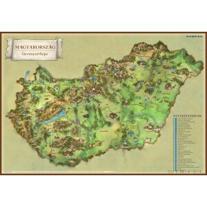 Magyarország látványtérképe, iskolai földrajzi falitérkép 145156675 - Prezentációs eszköz